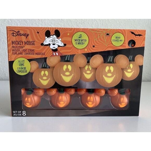 Disney Halloween Mickey Mouse Projection Musical Pumpkin Singing String Lights - Picture 6 of 6